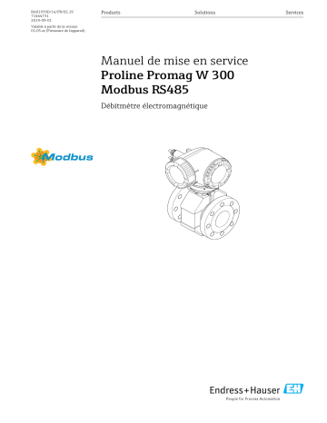 Endres+Hauser Proline Promag W 300 Modbus RS485 Mode d'emploi | Fixfr