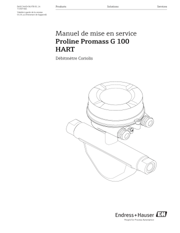 Endres+Hauser Proline Promass G 100 HART Mode d'emploi | Fixfr