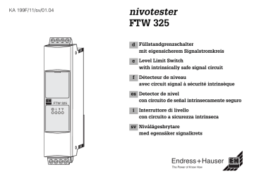 Endres+Hauser Nivotester FTW325 Manuel utilisateur | Fixfr