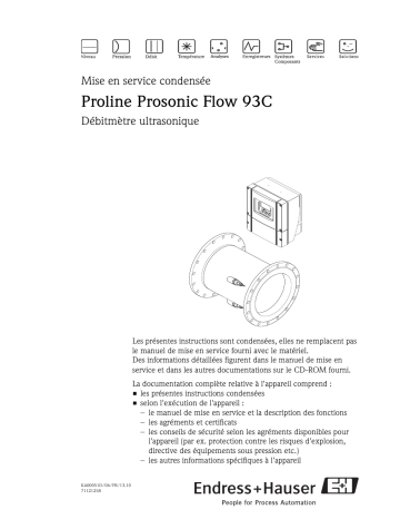 Endres+Hauser Proline Prosonic Flow 93C Brief Manuel utilisateur | Fixfr