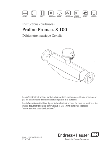 Endres+Hauser Proline Promass S 100 Brief Manuel utilisateur | Fixfr