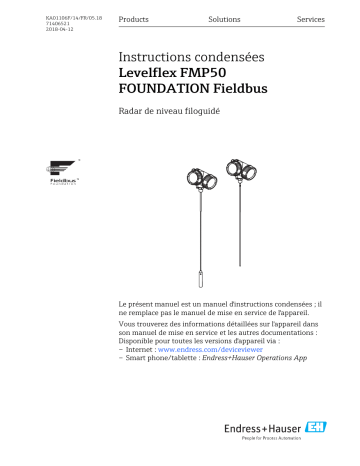 Endres+Hauser Levelflex FMP50 FOUNDATION Fieldbus Brief Manuel utilisateur | Fixfr