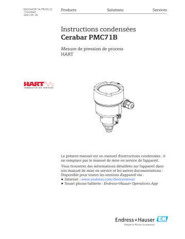 Endres+Hauser Cerabar PMC71B Manuel utilisateur | Fixfr