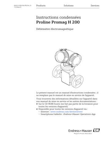 Endres+Hauser Proline Promag H 200 Brief Manuel utilisateur | Fixfr