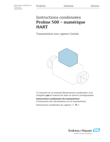 Endres+Hauser Proline 500 – digital HART Brief Manuel utilisateur | Fixfr