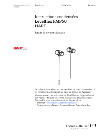 Endres+Hauser Levelflex FMP50 HART Brief Manuel utilisateur | Fixfr