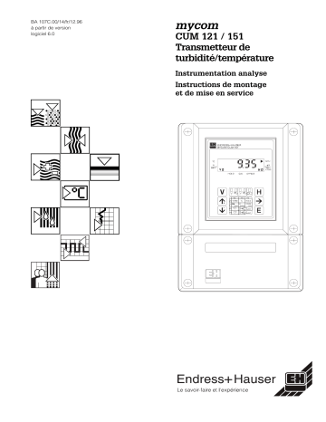 Endres+Hauser mycom CUM 121 / 151 Turbidity and temperature transmiter Mode d'emploi | Fixfr