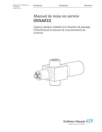 Endres+Hauser OUSAF22 Mode d'emploi | Fixfr