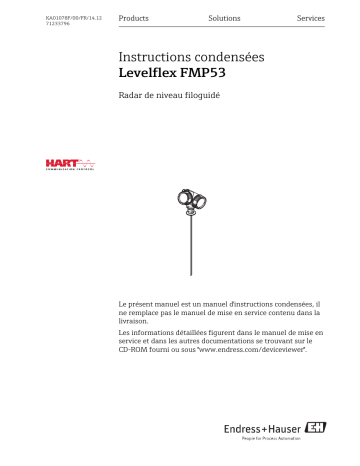 Endres+Hauser Levelflex FMP53 HART Brief Manuel utilisateur | Fixfr