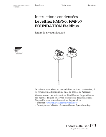 Endres+Hauser Levelflex FMP56, FMP57 FOUNDATION Fieldbus Brief Manuel utilisateur | Fixfr