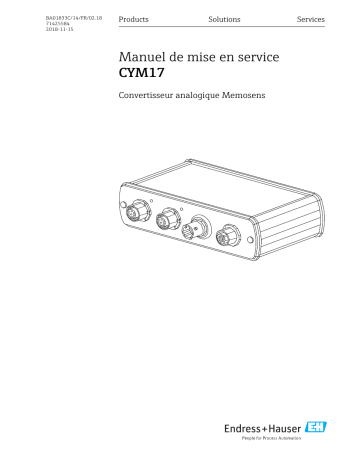 Endres+Hauser CYM17 Mode d'emploi | Fixfr