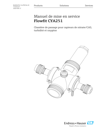 Endres+Hauser Flowfit CYA251 Mode d'emploi | Fixfr