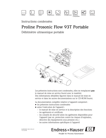 Endres+Hauser Proline Prosonic Flow 93T Portable Brief Manuel utilisateur | Fixfr