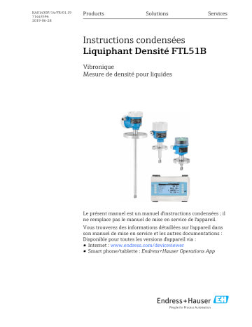 Endres+Hauser Liquiphant density FTL51B Brief Manuel utilisateur | Fixfr