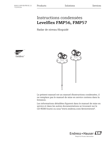 Endres+Hauser Levelflex FMP56, FMP57 FOUNDATION Fieldbus Brief Manuel utilisateur | Fixfr