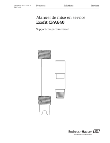 Endres+Hauser Ecofit CPA640 Mode d'emploi | Fixfr