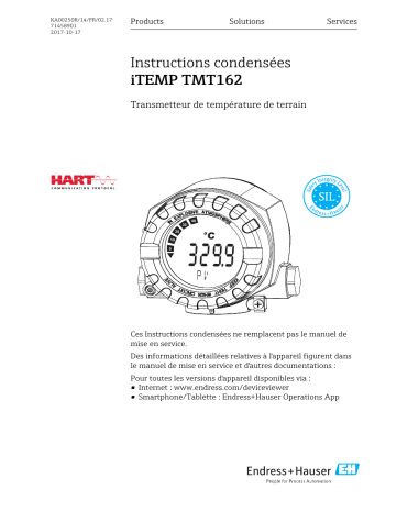 Endres+Hauser iTEMP TMT162 Manuel utilisateur | Fixfr