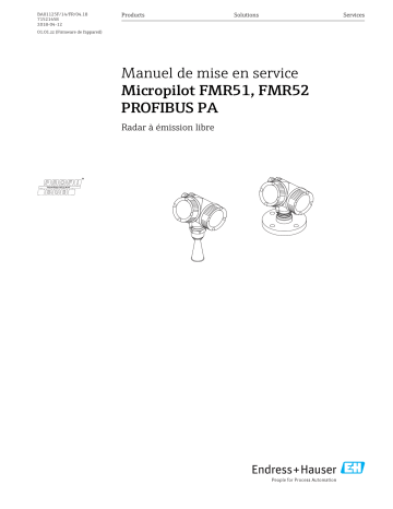 Endres+Hauser Micropilot FMR51, FMR52 PROFIBUS PA Mode d'emploi | Fixfr