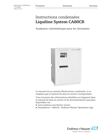 Endres+Hauser Liquiline System CA80CR Manuel utilisateur | Fixfr