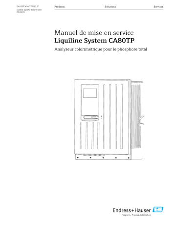 Endres+Hauser Liquiline System CA80TP Mode d'emploi | Fixfr