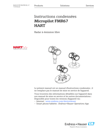 Endres+Hauser Micropilot FMR67 HART Brief Manuel utilisateur | Fixfr