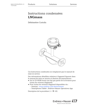 Endres+Hauser LNGmass Brief Manuel utilisateur | Fixfr