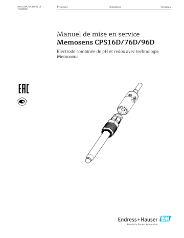 Endres+Hauser Memosens CPS16D/76D/96D Mode d'emploi | Fixfr