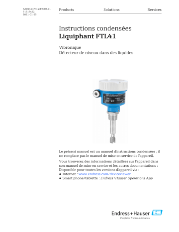 Endres+Hauser Liquiphant FTL41 Manuel utilisateur | Fixfr