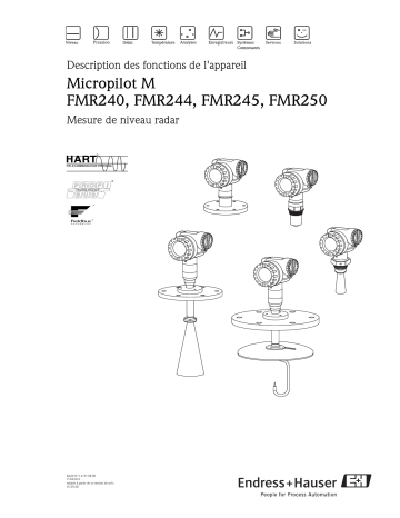 Endres+Hauser Micropilot M FMR240, 244, 245, 250 HART, PROFIBUS PA, FOUNDATION Fieldbus Mode d'emploi | Fixfr
