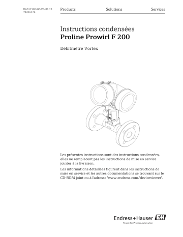 Endres+Hauser Proline Prowirl F 200 Brief Manuel utilisateur | Fixfr