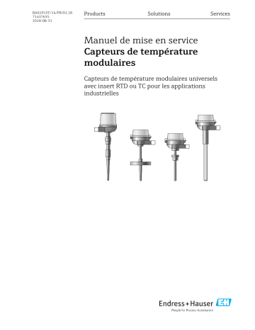 Endres+Hauser Modular thermometers Mode d'emploi | Fixfr