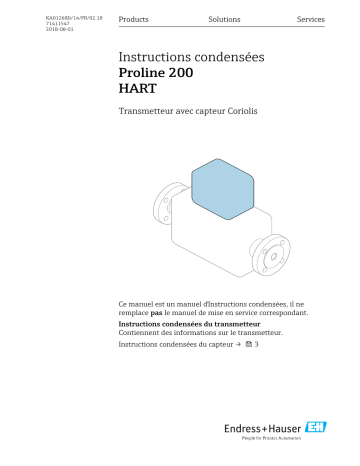 Endres+Hauser Proline 200 HART Brief Manuel utilisateur | Fixfr