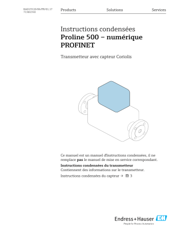 Endres+Hauser Proline 500 – digital PROFINET Brief Manuel utilisateur | Fixfr