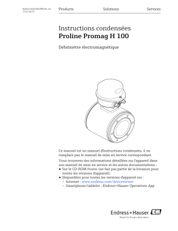 Endres+Hauser Proline Promag H 100 Brief Manuel utilisateur | Fixfr