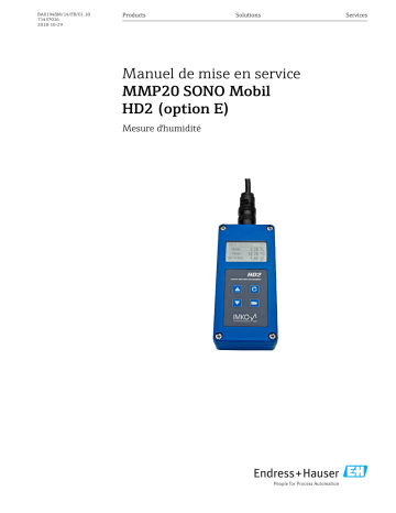 Endres+Hauser MMP20 SONO Mobil HD2 (option E) Mode d'emploi | Fixfr