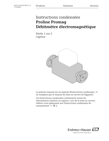 Endres+Hauser Proline Promag Brief Manuel utilisateur | Fixfr