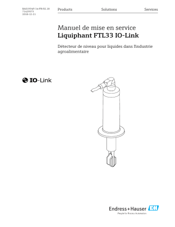 Endres+Hauser Liquiphant FTL33 IO-Link Mode d'emploi | Fixfr