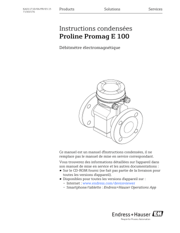 Endres+Hauser Proline Promag E 100 Brief Manuel utilisateur | Fixfr