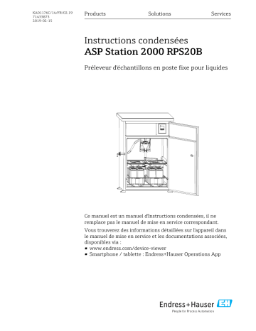 Endres+Hauser ASP Station 2000 RPS20B Brief Manuel utilisateur | Fixfr