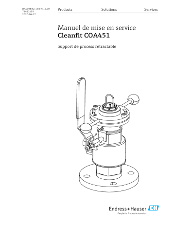 Endres+Hauser Cleanfit COA451 Mode d'emploi | Fixfr