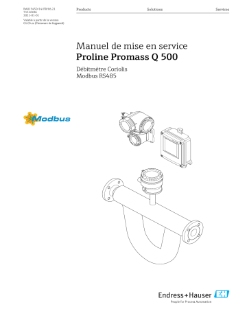 Endres+Hauser Proline Promass Q 500 Mode d'emploi | Fixfr