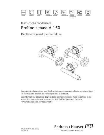 Endres+Hauser Proline t-mass A 150 Manuel utilisateur | Fixfr