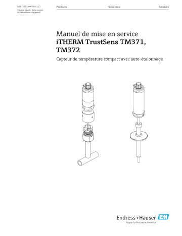 Endres+Hauser iTHERM TrustSens TM371, TM372 Mode d'emploi | Fixfr