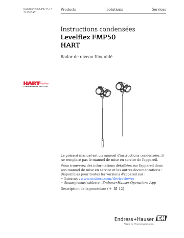Endres+Hauser Levelflex FMP50 HART Brief Manuel utilisateur | Fixfr