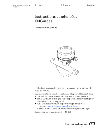 Endres+Hauser CNGmass Brief Manuel utilisateur | Fixfr