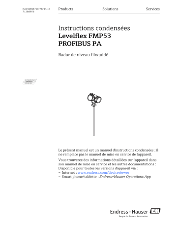 Endres+Hauser Levelflex FMP53 PROFIBUS PA Brief Manuel utilisateur | Fixfr