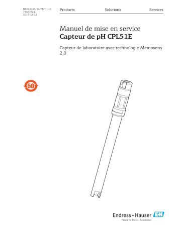 Endres+Hauser pH sensor CPL51E Mode d'emploi | Fixfr
