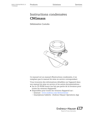 Endres+Hauser CNGmass Brief Manuel utilisateur | Fixfr