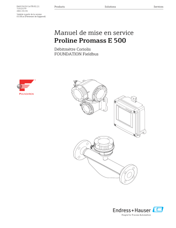 Endres+Hauser Proline Promass E 500 Mode d'emploi | Fixfr