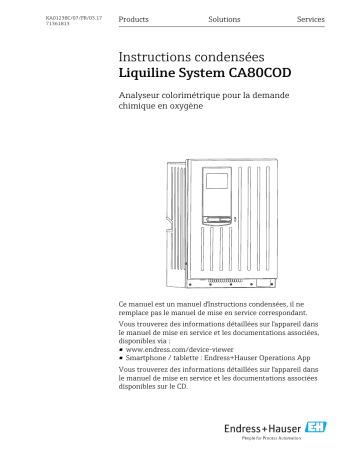 Endres+Hauser Liquiline System CA80COD Manuel utilisateur | Fixfr